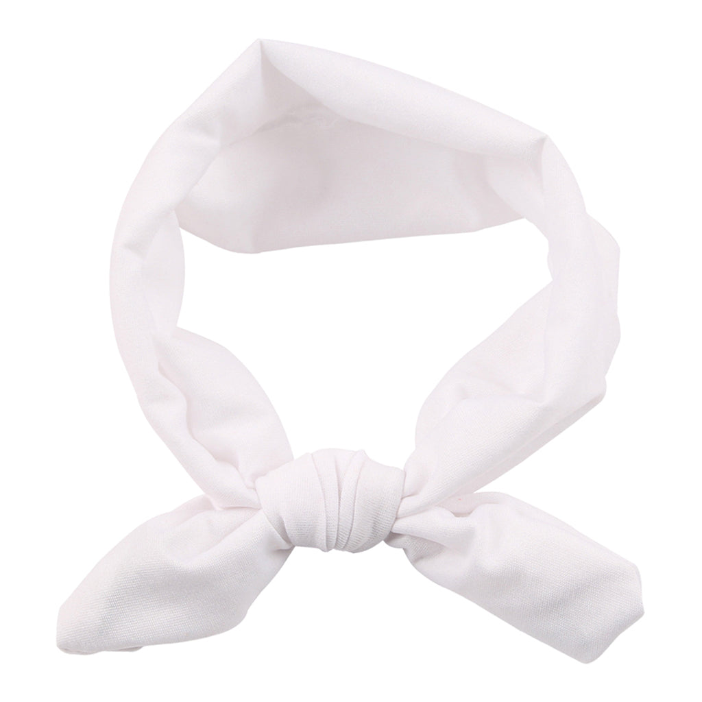 Baby Toddler Girls Kids Bow Knot Turban Headband Hair Band Headwrap White