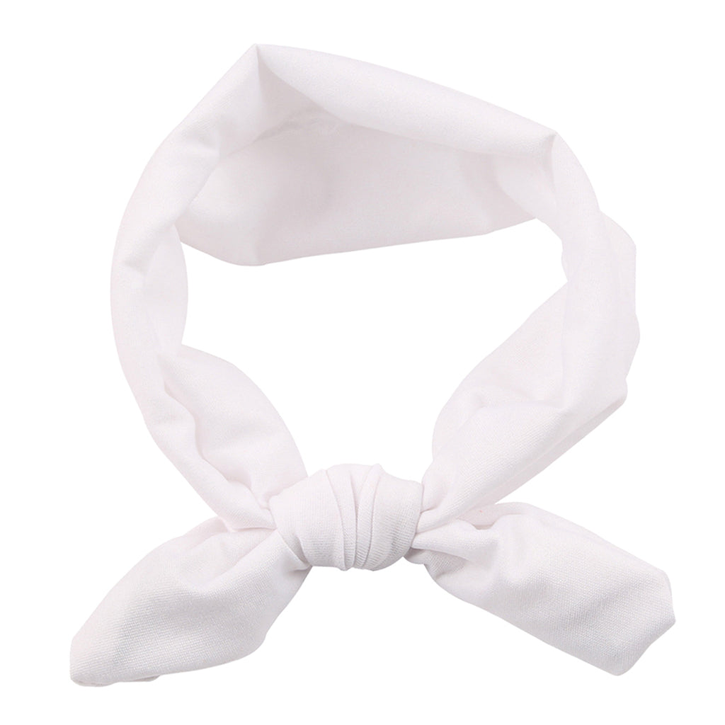 Baby Toddler Girls Kids Bow Knot Turban Headband Hair Band Headwrap White