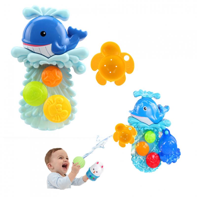 Bath Toys Water Faucet Taps Spout Spray Shower Water Play Kid Baby Dolphins