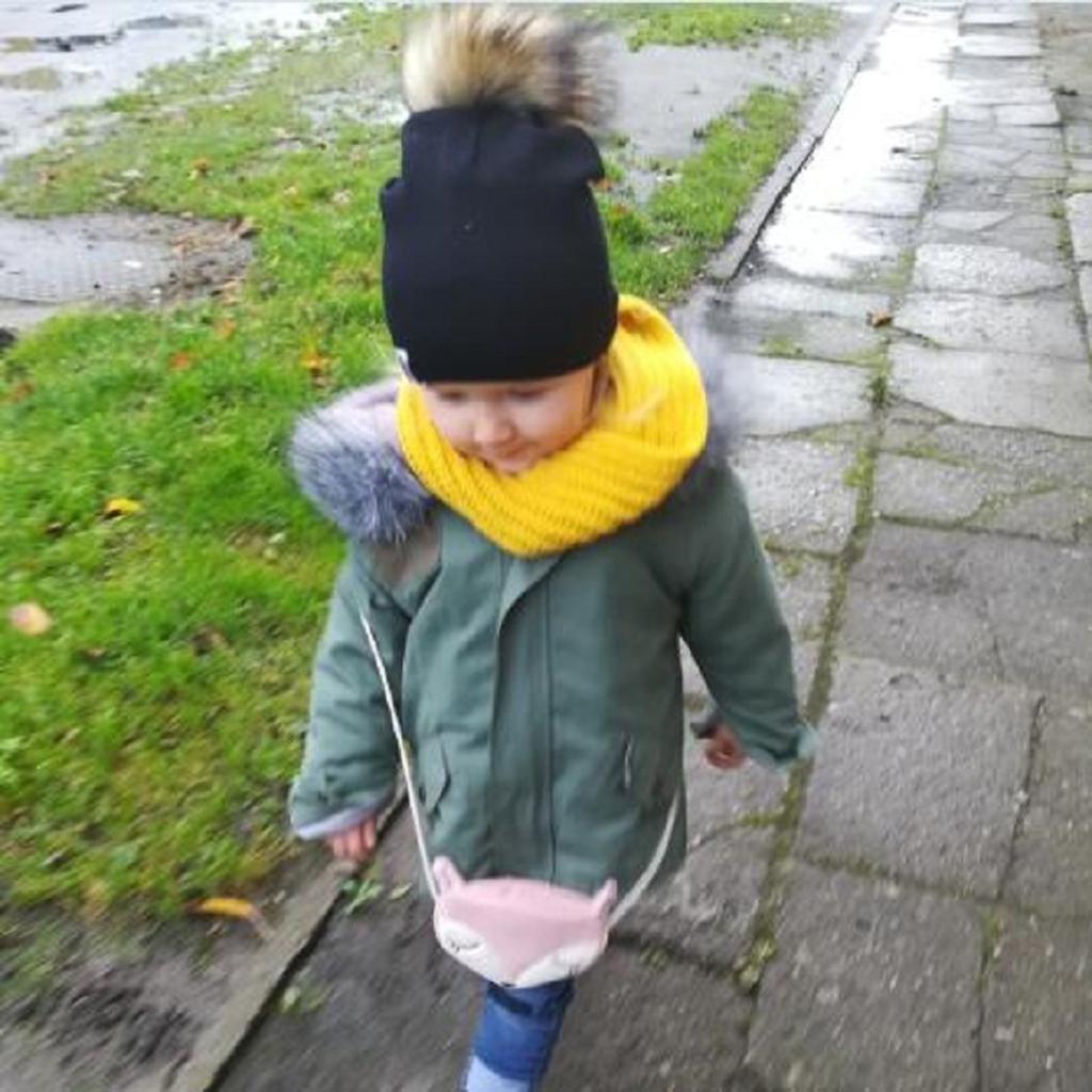 Baby Hat Faux Fur Baby Cap Cotton Pompom Bobble Hat for Kids  Green Stripe