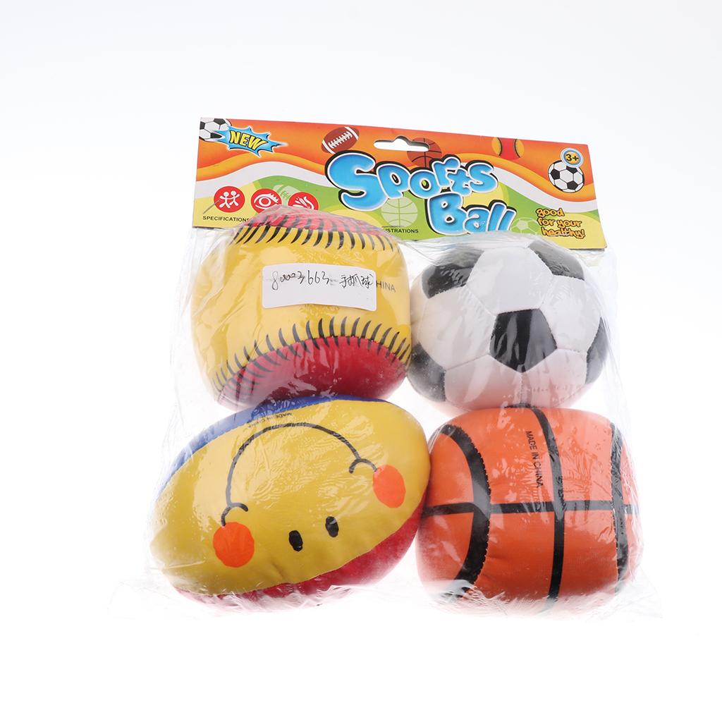 5inch 4 Pieces Basketball Rugby Football Baseball Kids/Baby Grasping Toy Juggling Ball Early Learning Toy