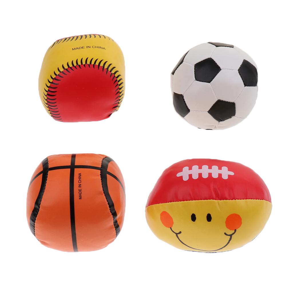 5inch 4 Pieces Basketball Rugby Football Baseball Kids/Baby Grasping Toy Juggling Ball Early Learning Toy