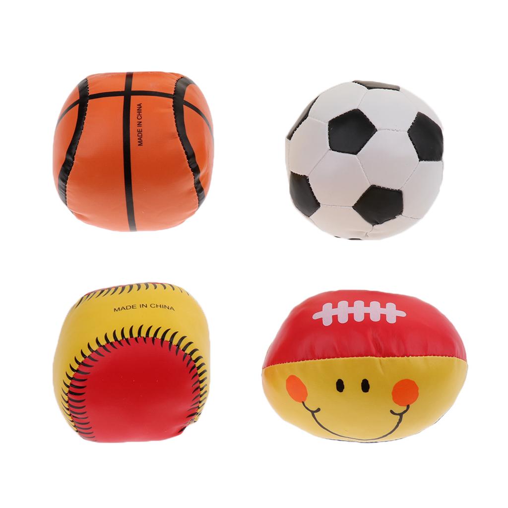 5inch 4 Pieces Basketball Rugby Football Baseball Kids/Baby Grasping Toy Juggling Ball Early Learning Toy