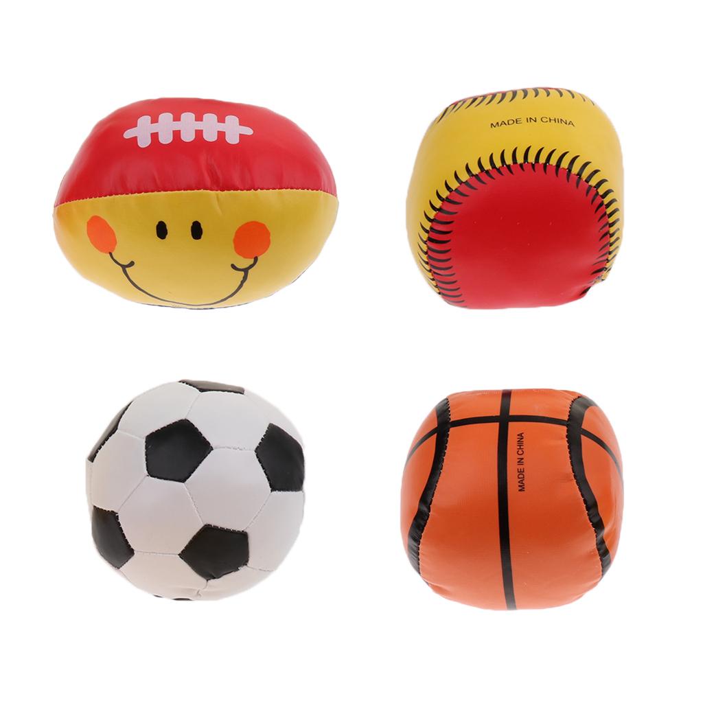 5inch 4 Pieces Basketball Rugby Football Baseball Kids/Baby Grasping Toy Juggling Ball Early Learning Toy