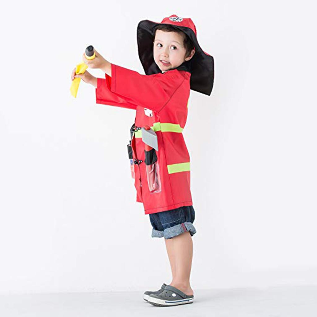 9pcs: Clothes Hat Walkie-talkie, etc Fireman Chief Dress-Up Uniform Cosplay Outfit For Children Role Playing