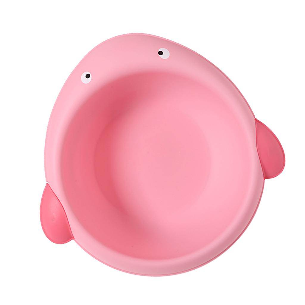 Cute Children Washbasin Baby Portable Washing Basin Plastic  Whale pink