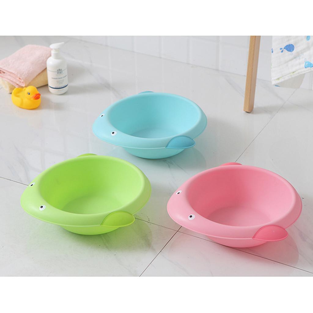 Cute Children Washbasin Baby Portable Washing Basin Plastic  Whale pink