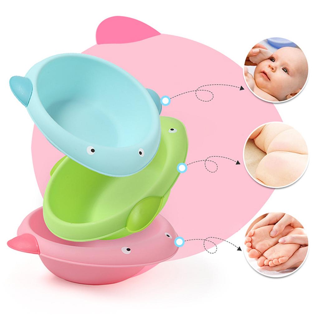 Cute Children Washbasin Baby Portable Washing Basin Plastic  Whale pink