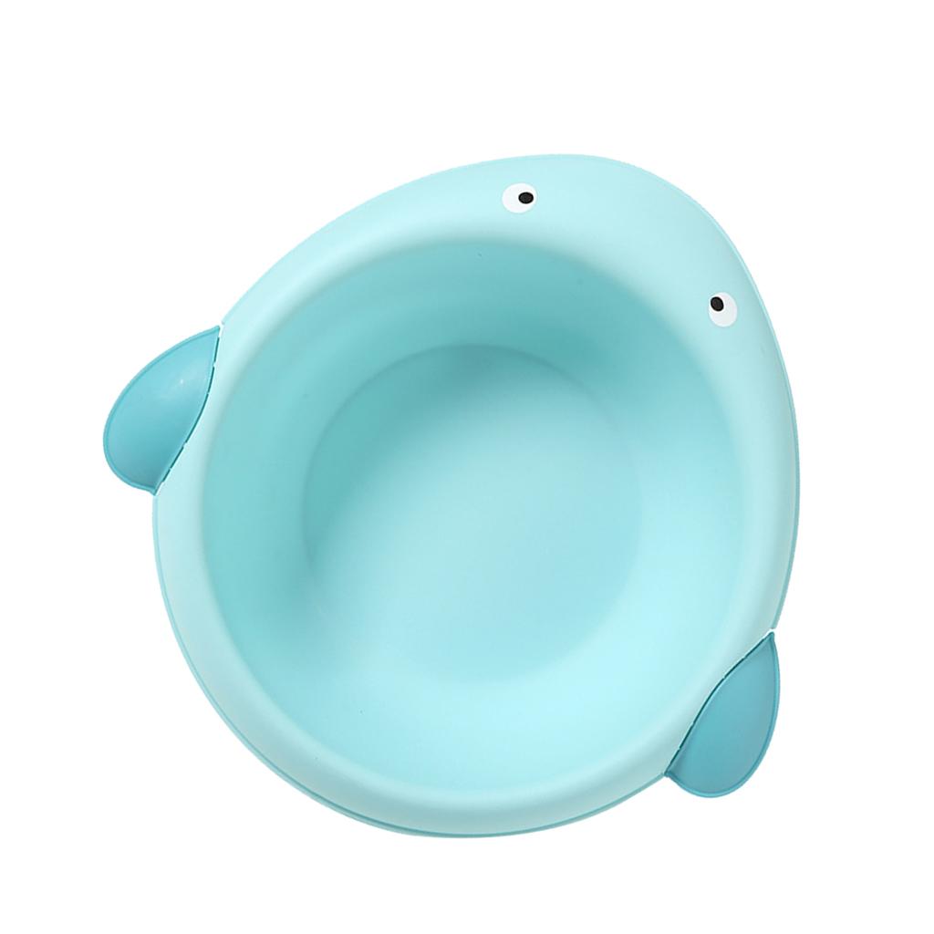 Cute Children Washbasin Baby Portable Washing Basin Plastic  Whale blue