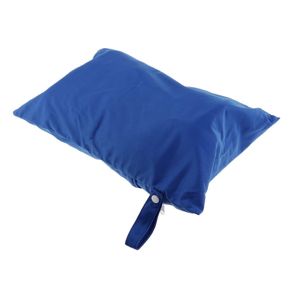 Double Zipper Infant Cloth Diaper Nappy Wet Dry Bag Swimer Tote Blue