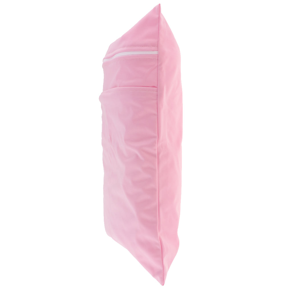 Double Zipper Infant Cloth Diaper Nappy Wet Dry Bag Swimer Tote Pink
