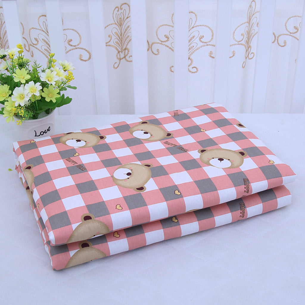 Infant Baby Cotton Waterproof Urine Mat Nappy Cover Changing Pad Plaid Bear