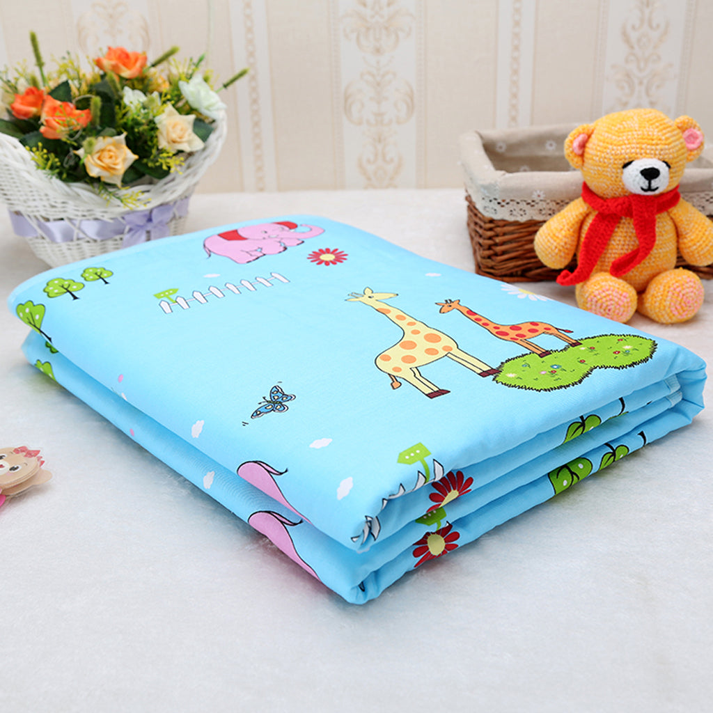 Infant Baby Cotton Waterproof Urine Mat Nappy Cover Changing Pad Blue