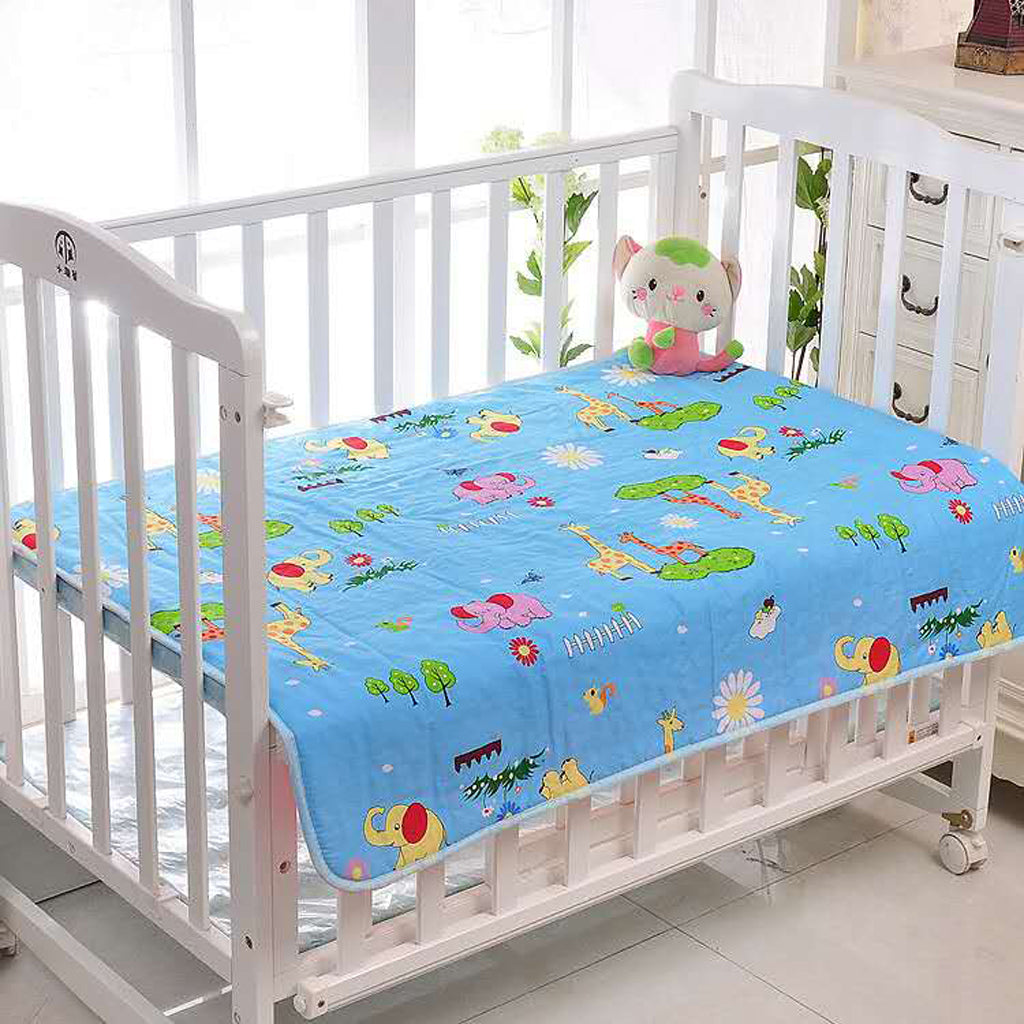 Infant Baby Cotton Waterproof Urine Mat Nappy Cover Changing Pad Blue