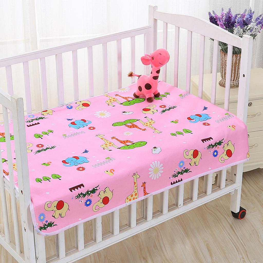 Infant Baby Cotton Waterproof Urine Mat Nappy Cover Changing Pad Pink
