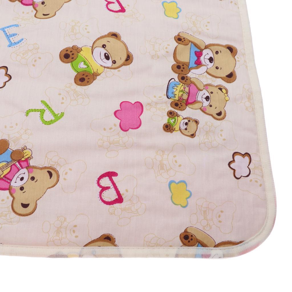 Infant Baby Cotton Waterproof Urine Mat Nappy Cover Changing Pad Bear