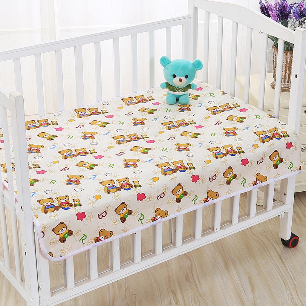 Infant Baby Cotton Waterproof Urine Mat Nappy Cover Changing Pad Bear