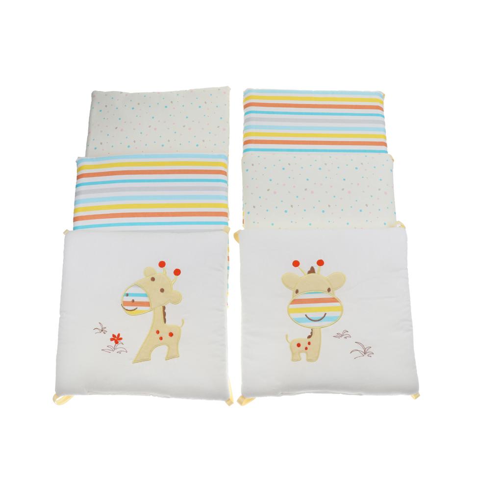 6PCs Baby Crib Bumper Cotton Infant Bed Cot Protector Giraffe