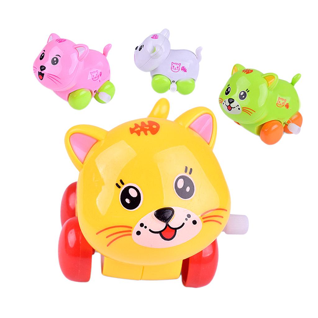 Baby Cartoon Clockwork Wind Up Toys Children Running Plastic Gift Cat