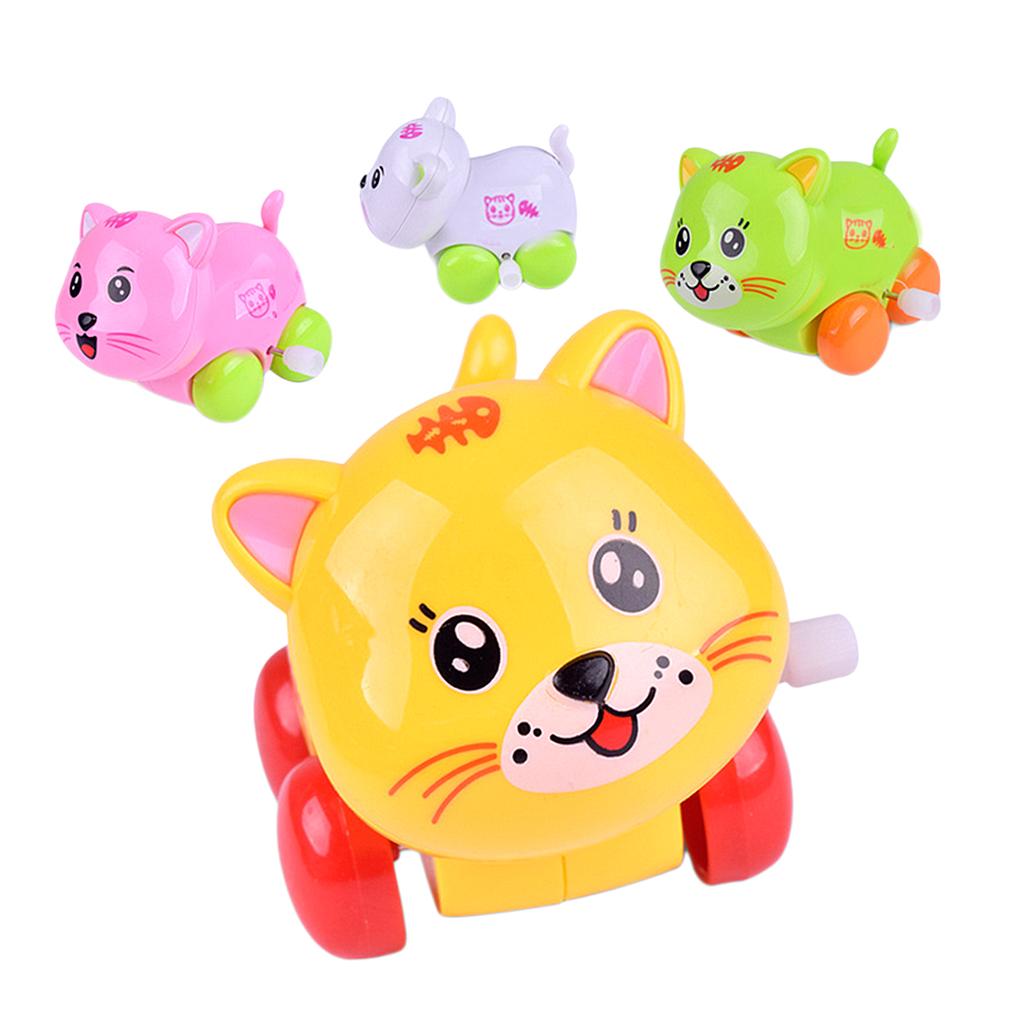 Baby Cartoon Clockwork Wind Up Toys Children Running Plastic Gift Cat