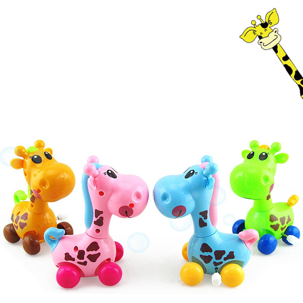 Baby Cartoon Clockwork Wind Up Toys Children Running Plastic Gift Giraffe