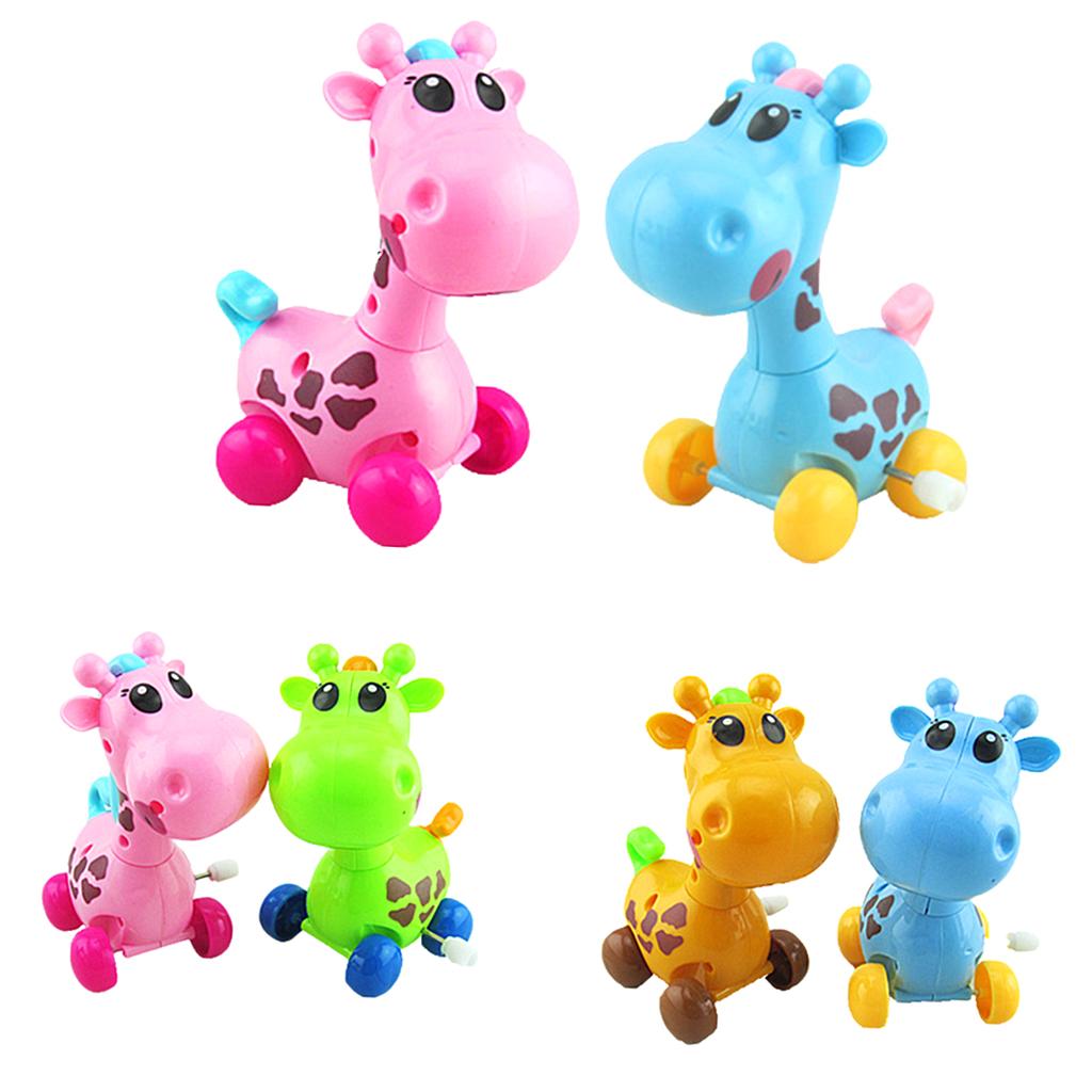 Baby Cartoon Clockwork Wind Up Toys Children Running Plastic Gift Giraffe