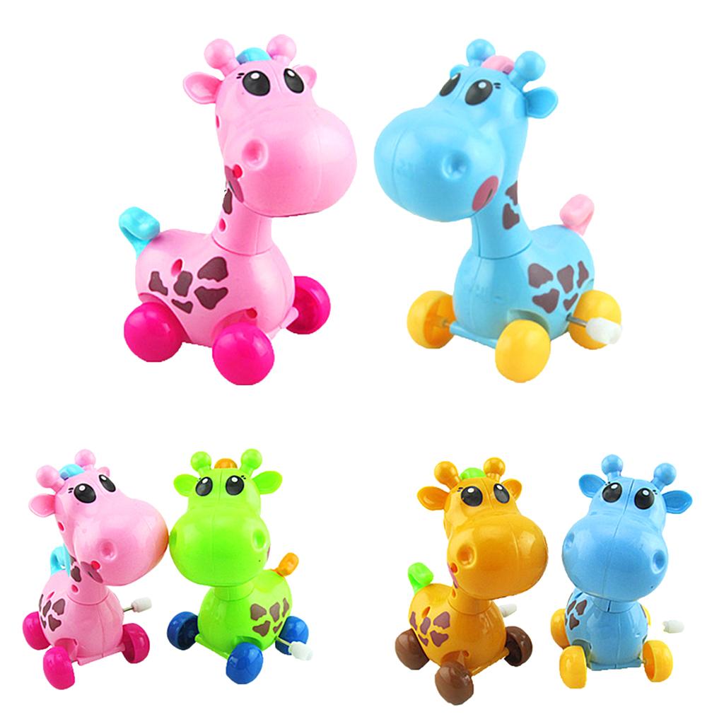 Baby Cartoon Clockwork Wind Up Toys Children Running Plastic Gift Giraffe