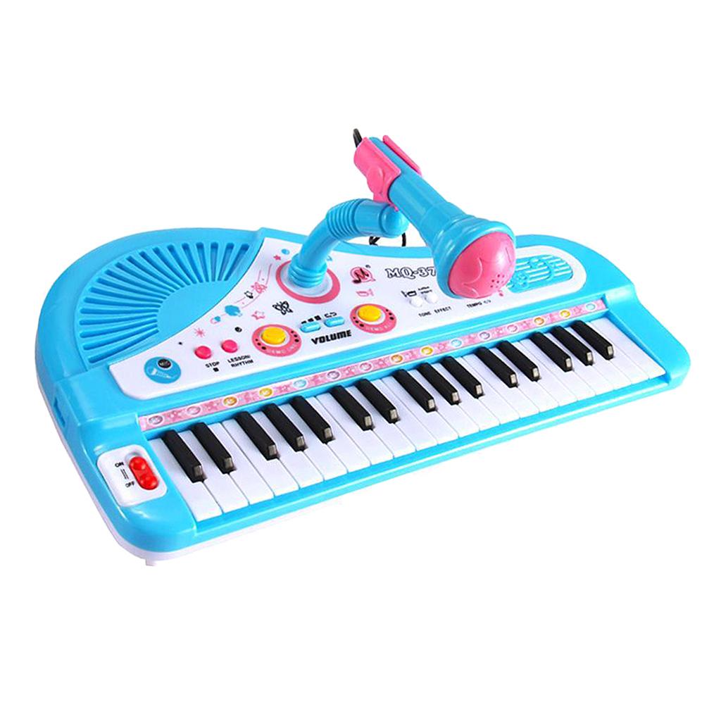37 Keys Plastic Electronic Organ Keyboard Kit With Microphone, Kids Toddler Early Musical Toy Gift