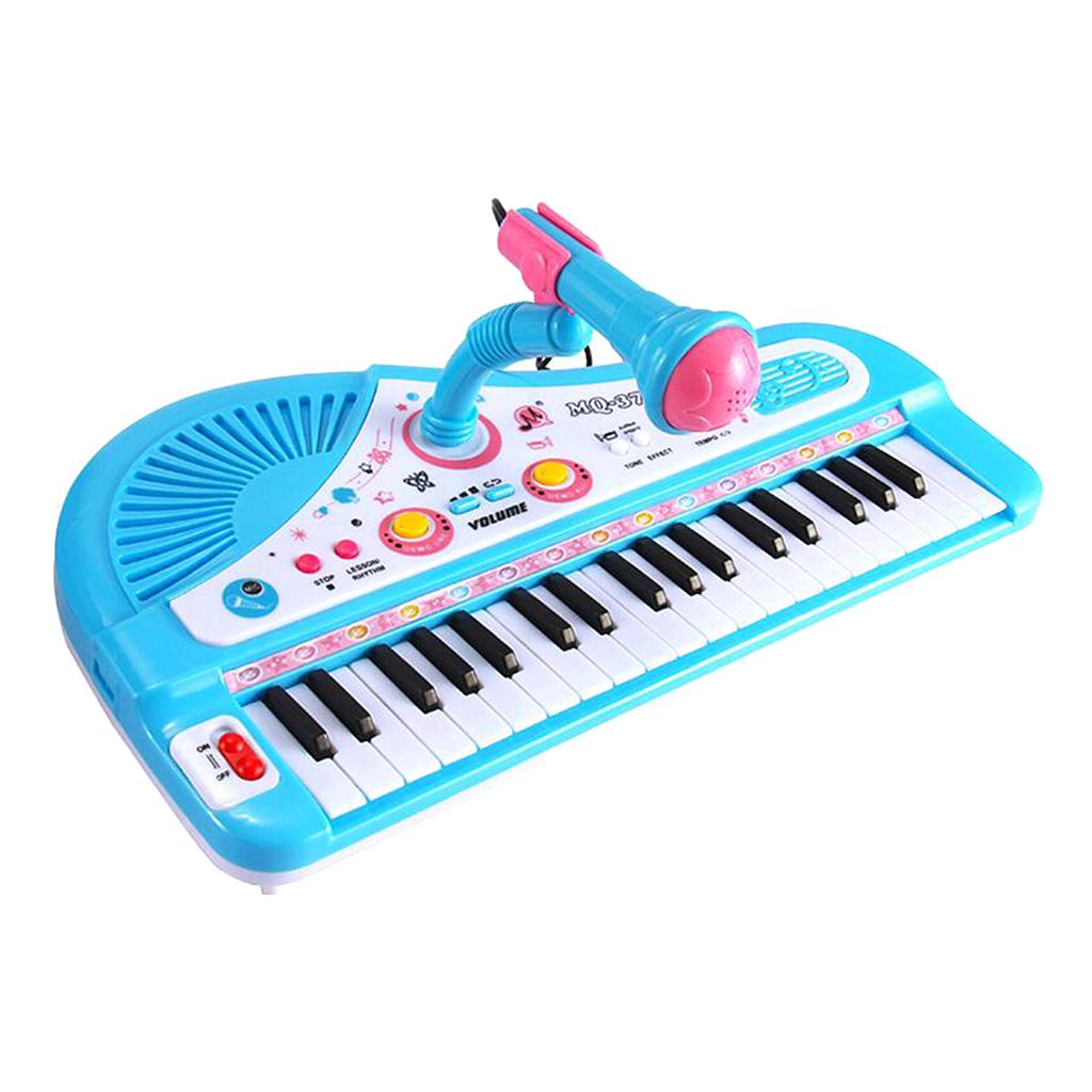 37 Keys Plastic Electronic Organ Keyboard Kit With Microphone, Kids Toddler Early Musical Toy Gift