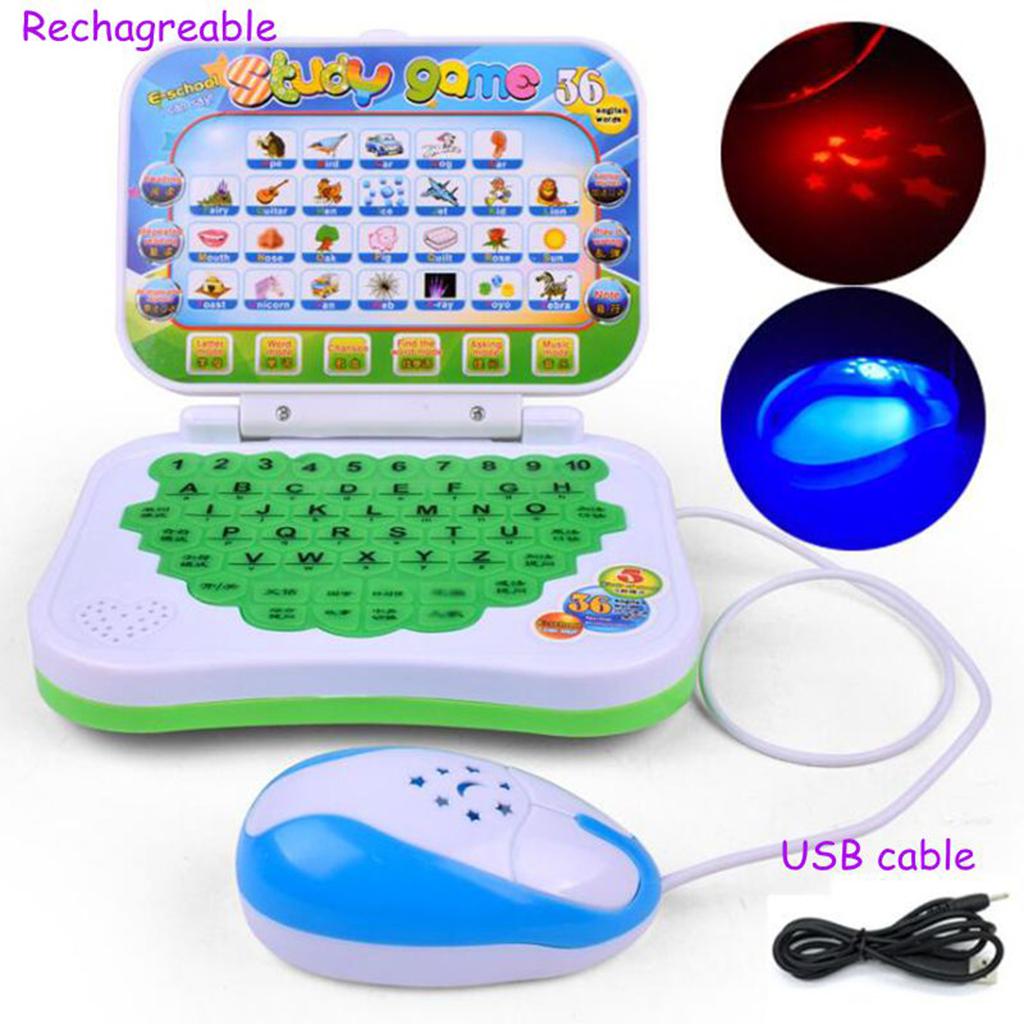 Toy Computer Laptop Tablet Baby Kids Educational Learning Machine Study Game Pad