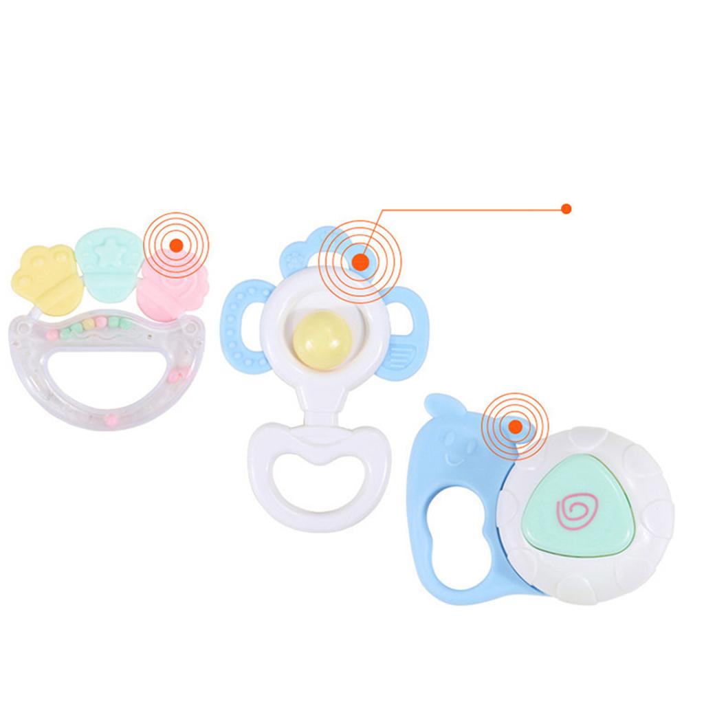 Baby Teether Hand Bells Educational Rattles 8pcs bottle package