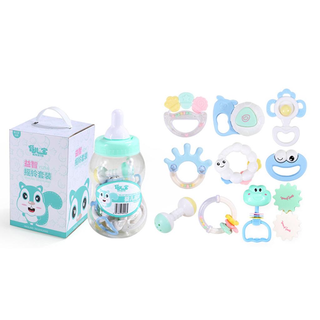 Baby Teether Hand Bells Educational Rattles 10pcs bottle package