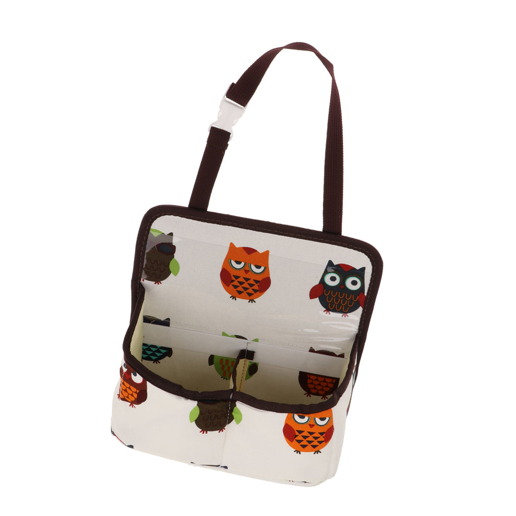 Car Back Seat Bag Organizer Storage Bottle Holder Multi-Pocket Owl
