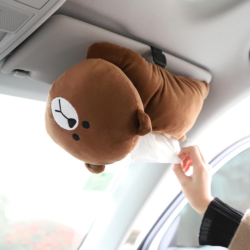 Multifunctional Car Armrest Box Cartoon Toy Tissue Box Bear