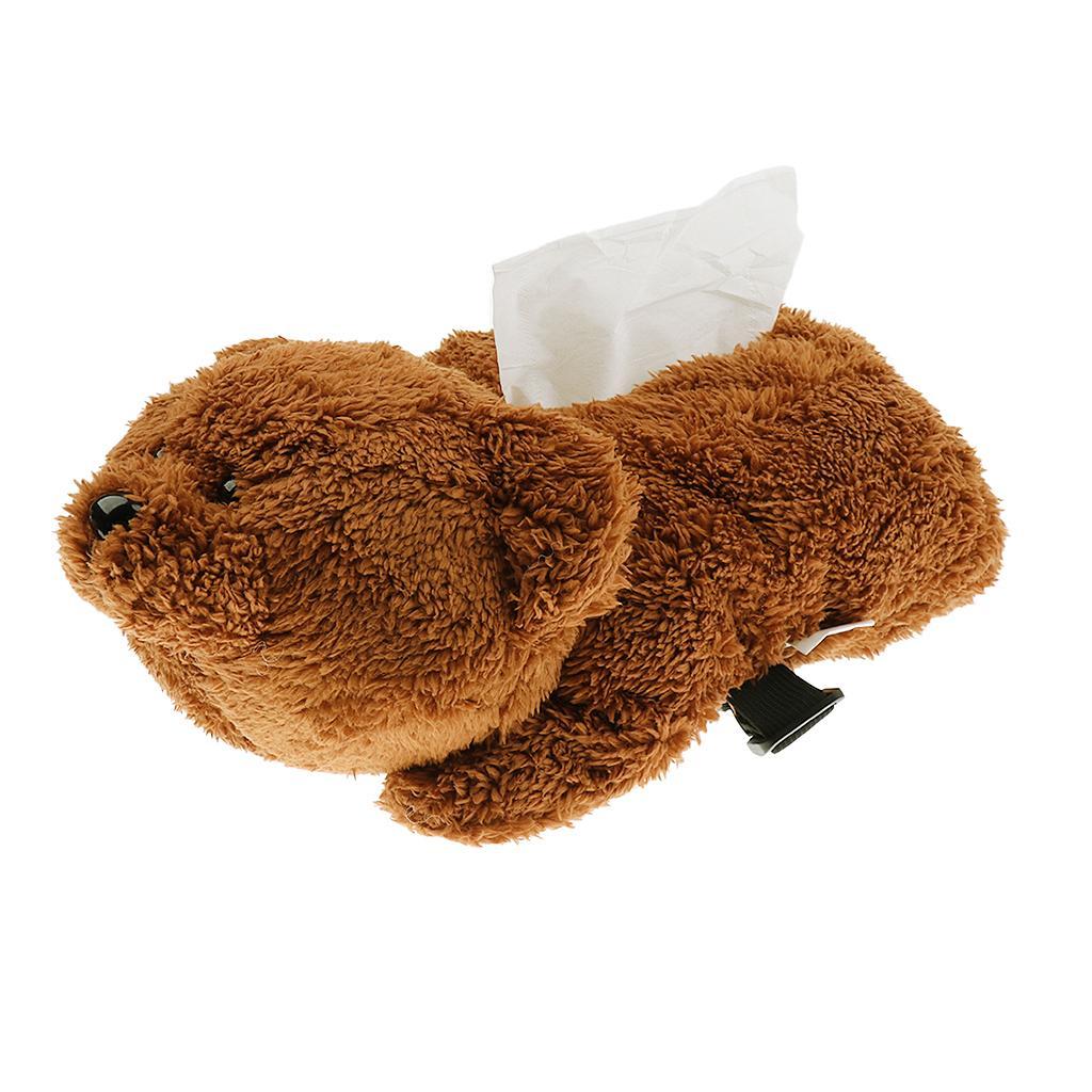 Multifunctional Car Armrest Box Cartoon Toy Tissue Box Brown bear