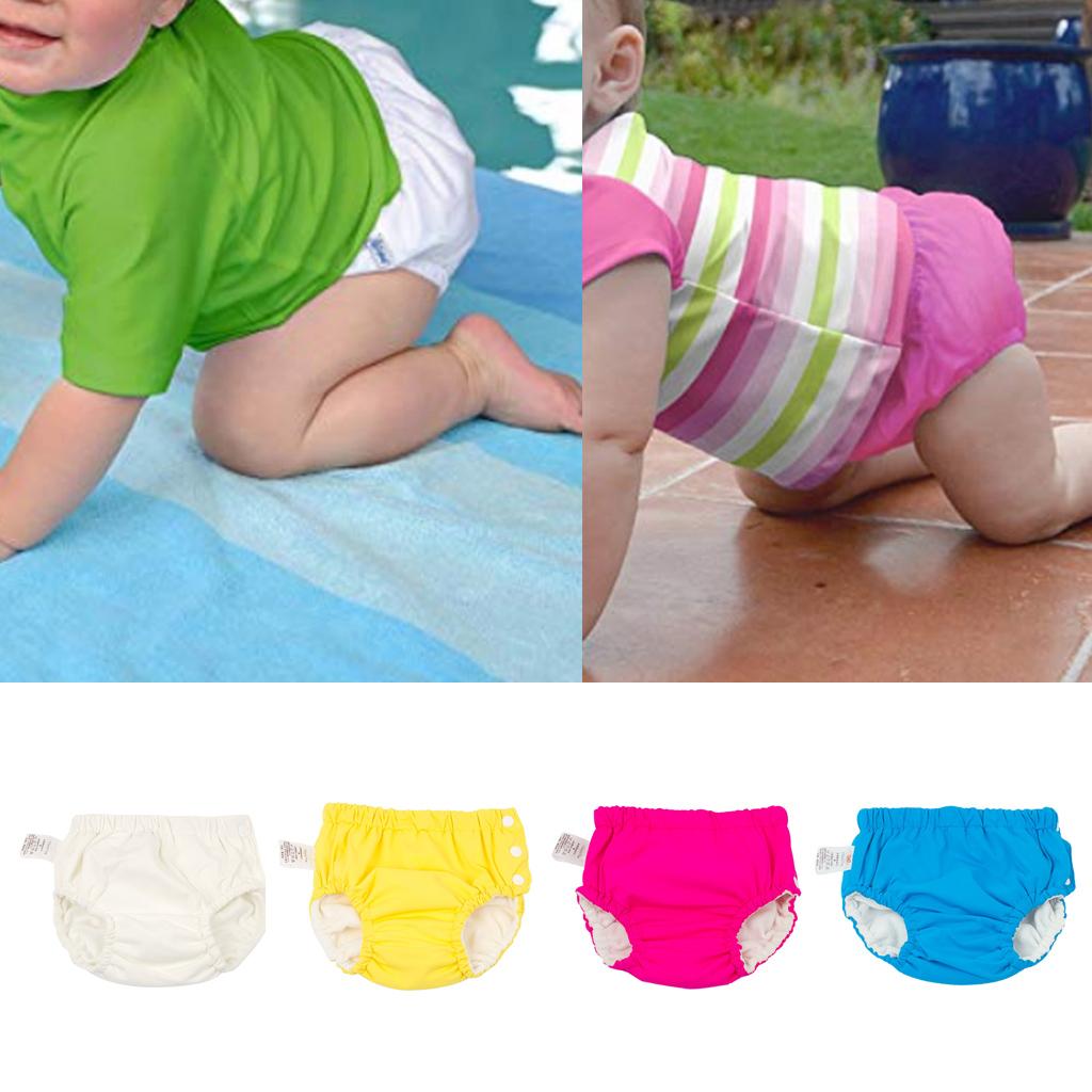 Baby Swim Diaper Reusable Absorbent Washable Nappies  White (for5-10KG)