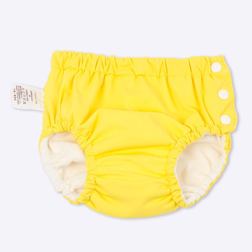 Baby Swim Diaper Reusable Absorbent Washable Nappies  Yellow (for14-16KG)