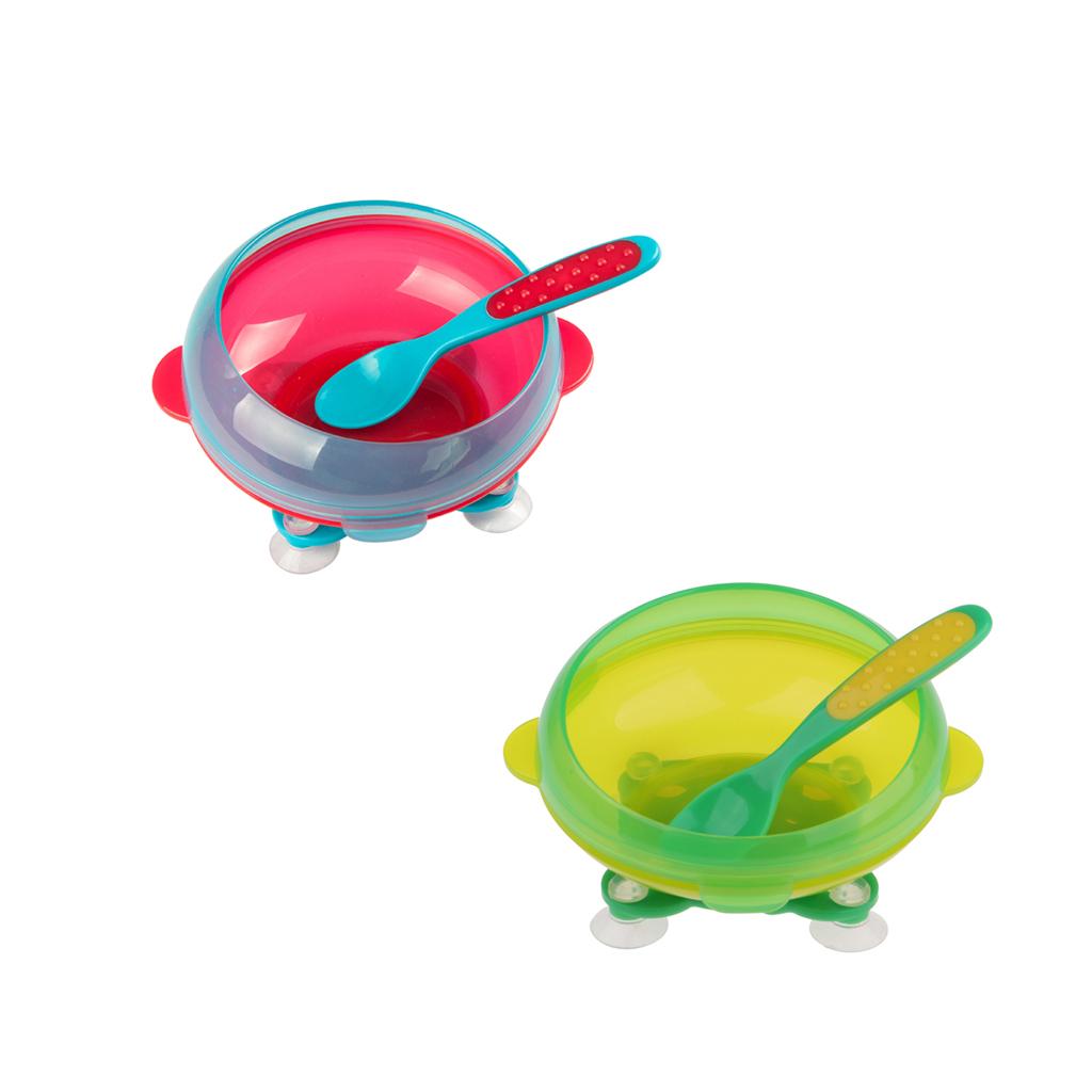 Baby Feeding Bowl Toddler Suction Bowl Tableware  Green