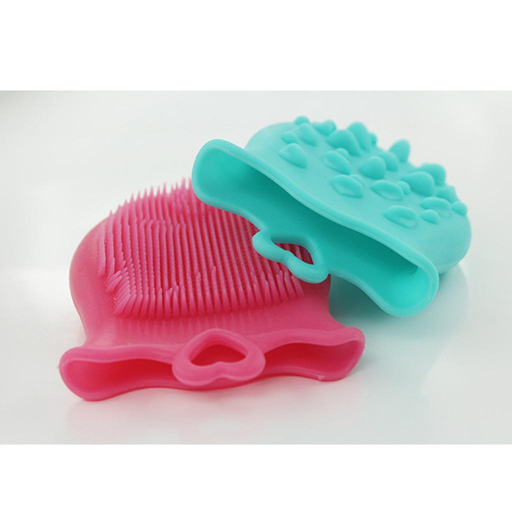 Silicone Baby Bath Brushes Newborn Shower Skin Massage Cleaning Tools Green