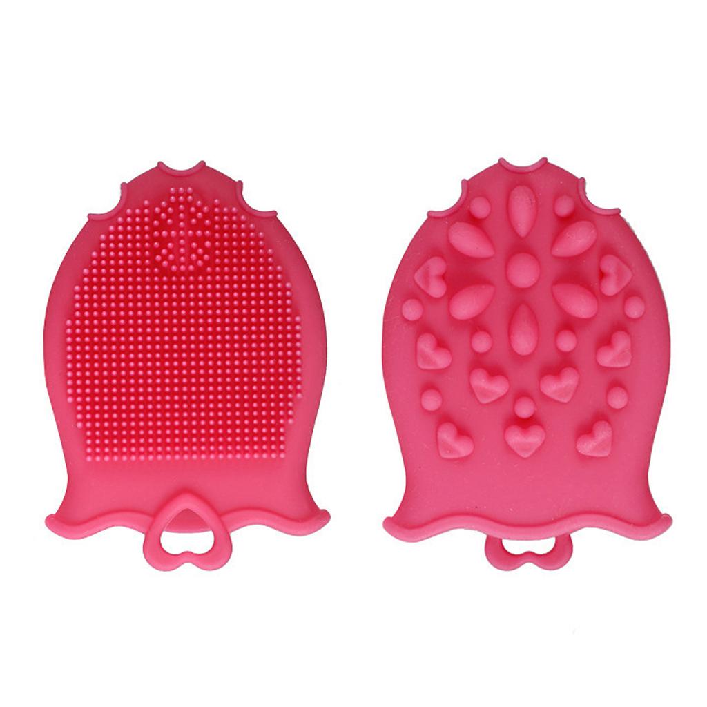 Silicone Baby Bath Brushes Newborn Shower Skin Massage Cleaning Tools Red