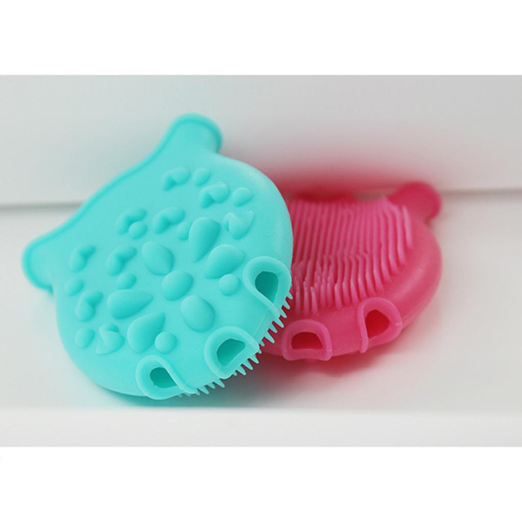 Silicone Baby Bath Brushes Newborn Shower Skin Massage Cleaning Tools Red