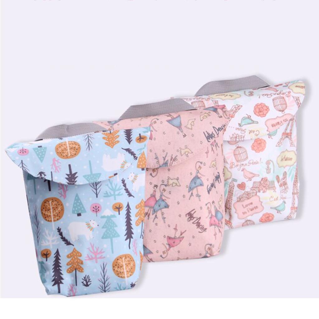 Waterproof Baby Mini Small Wet Dry Nappy Bag Pouch for Nursing Pads Forest