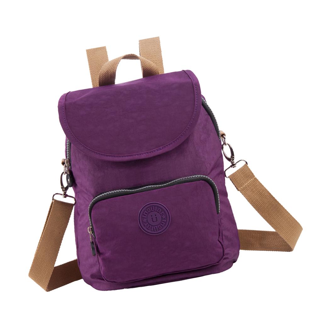 Double Shoulder Light Mummy Bag Multifunctional Baby Bag  Purple