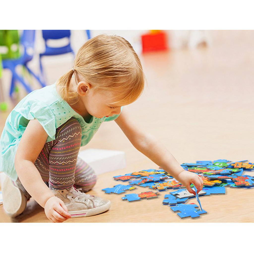 100Pcs Kids Cognitive Educational Puzzle Toy Human Geography World Map