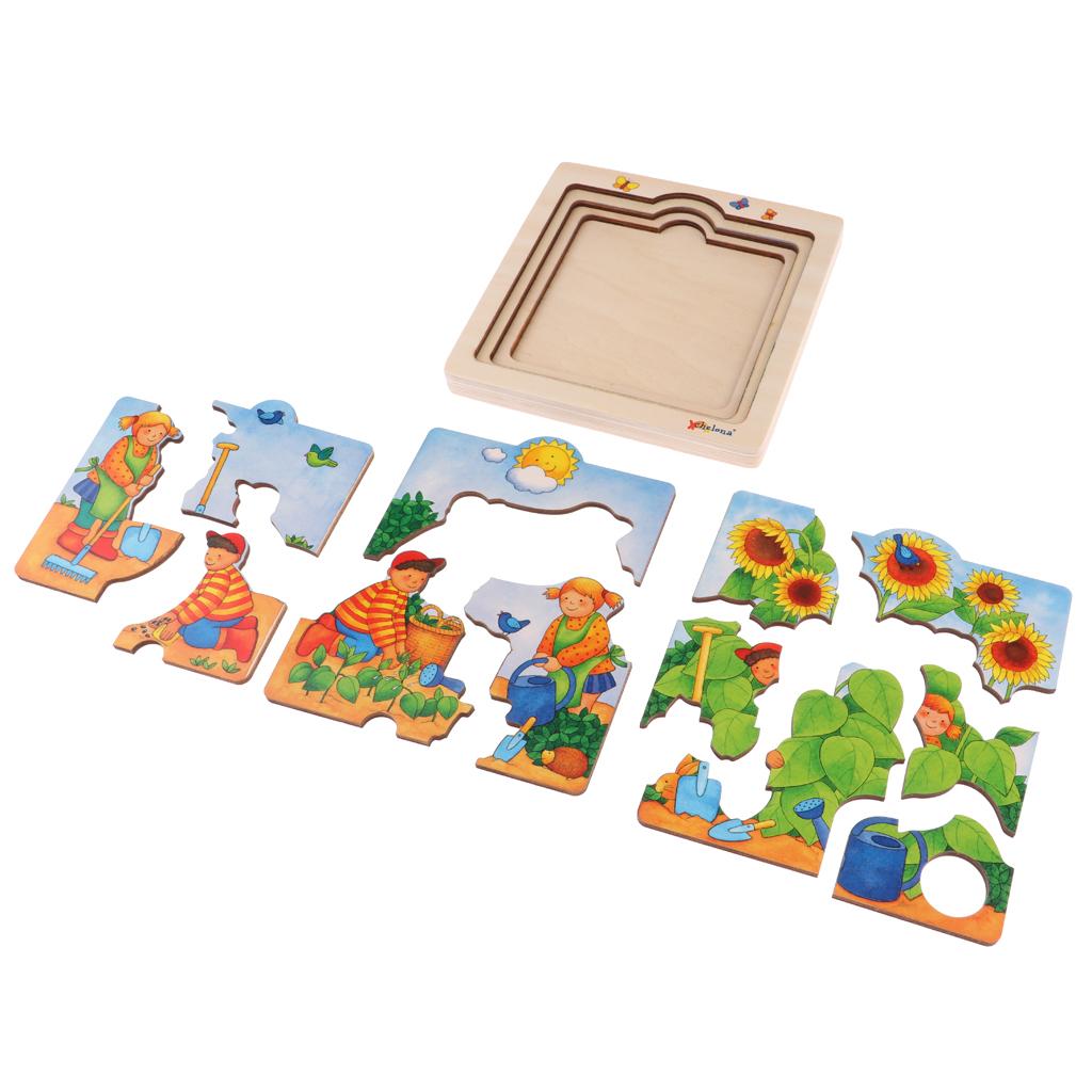 Wooden Kids Puzzle Toys Education Learning Jigswas Toys Gifts Sunflower