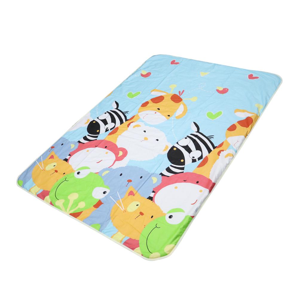Baby Reusable Bed Waterproof Pad Bed Wetting Pads Washable Frog zebra