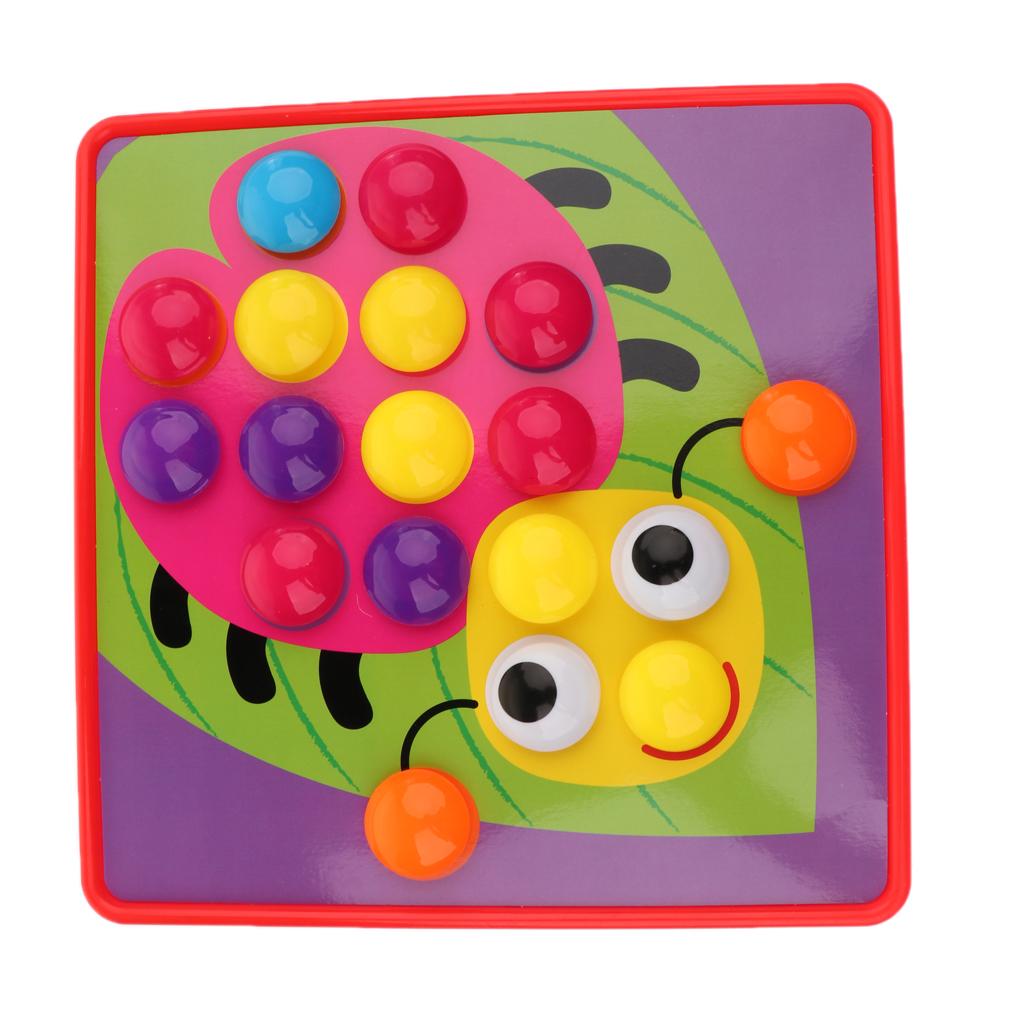 Kids Button Art Color Matching Mosaic Pegboard Puzzles Early Learning Toys