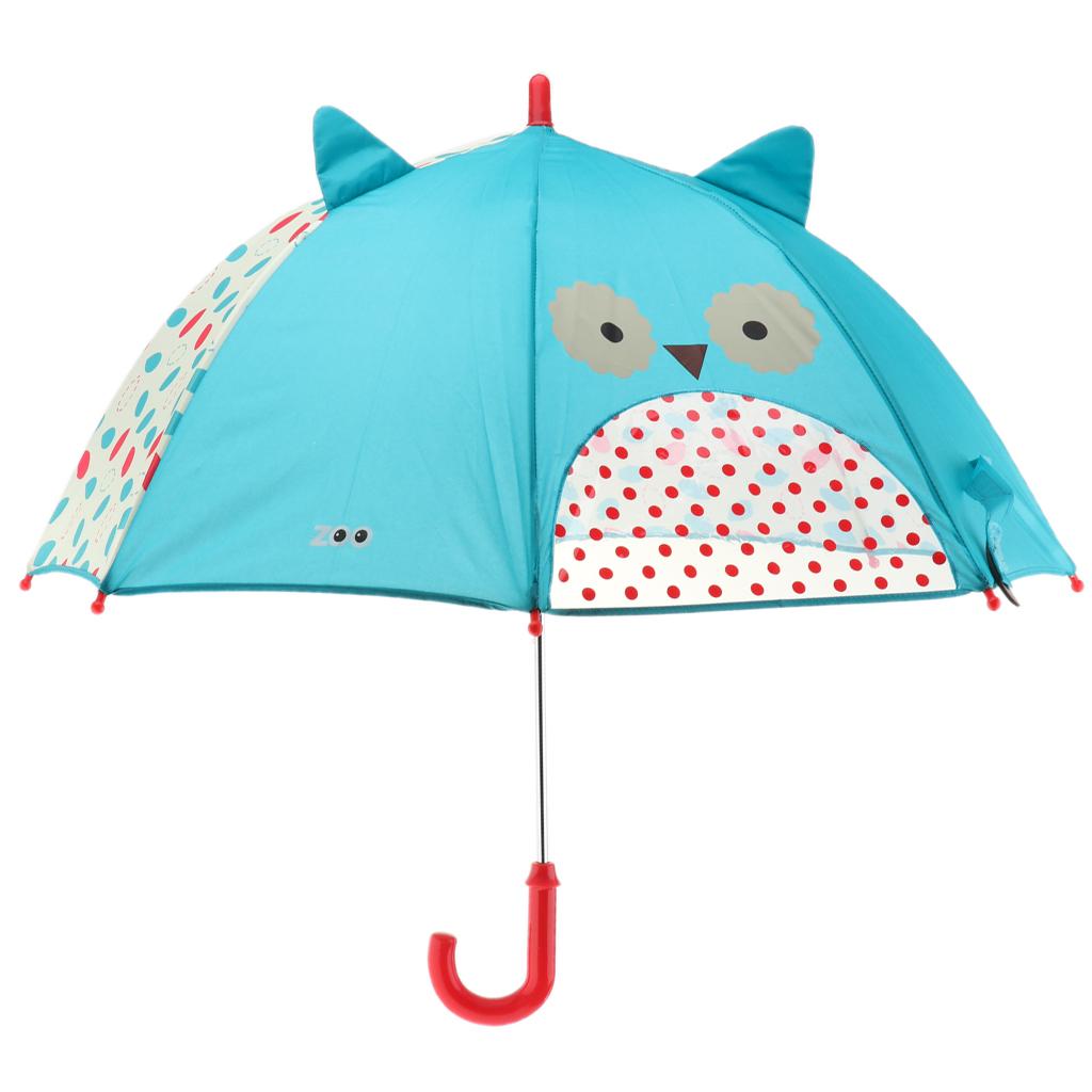 Cute Cartoon Animal Kids Automatic Umbrella Windproof Portable Owl