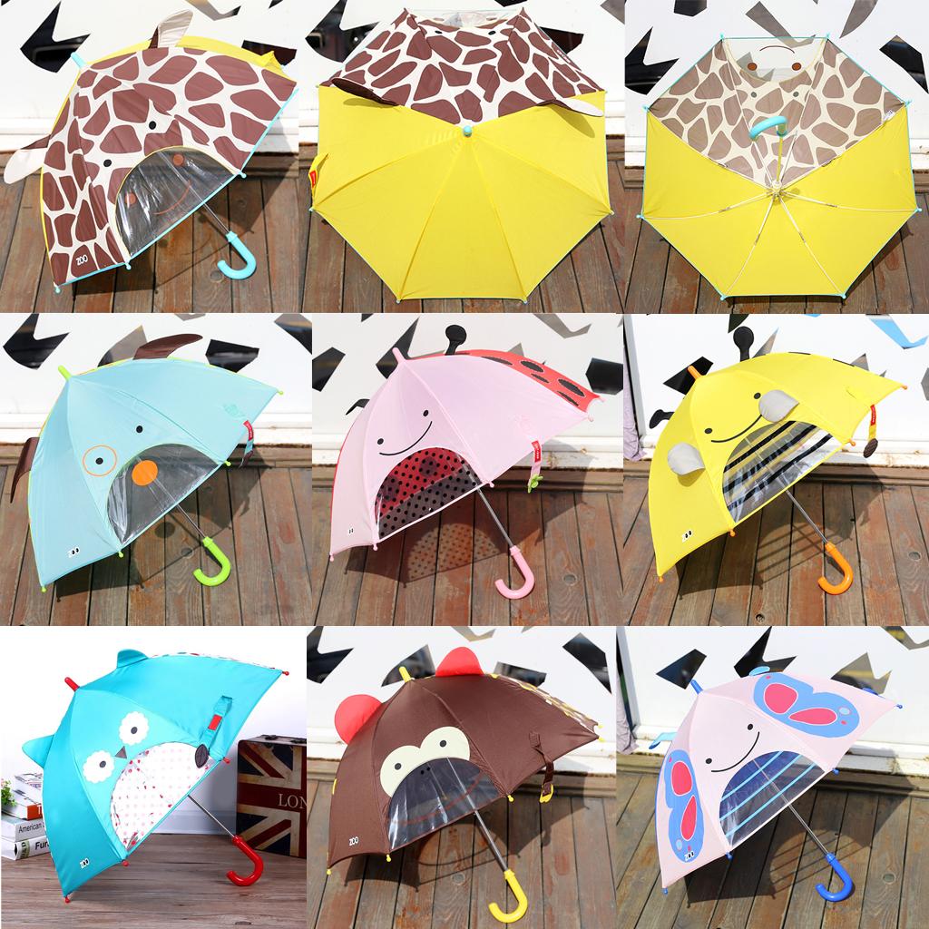 Cute Cartoon Animal Kids Automatic Umbrella Windproof Portable Owl