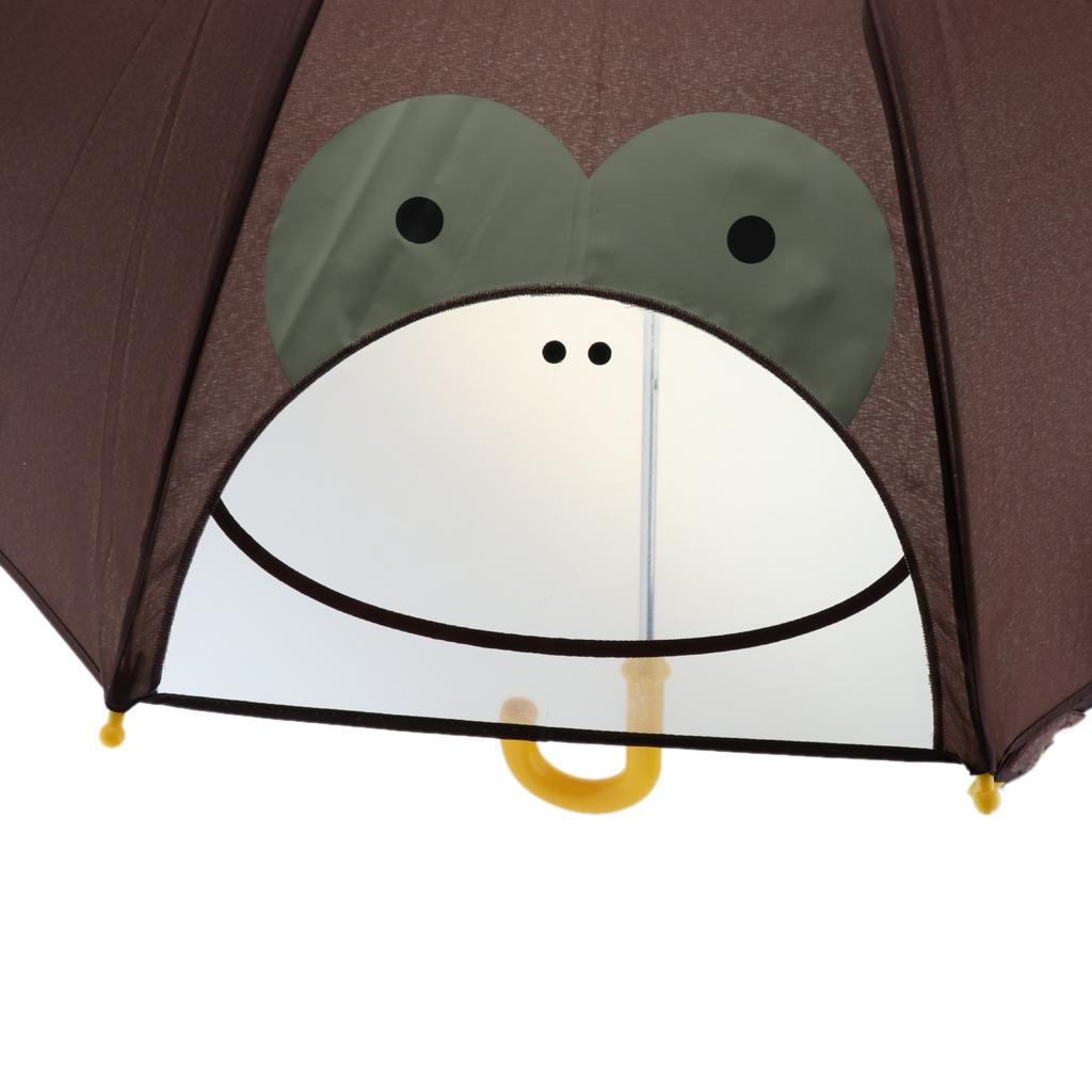 Cute Cartoon Animal Kids Automatic Umbrella Windproof Portable Monkey